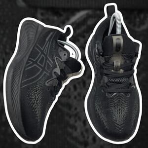 Asics Gel-Cumulus 25 Pure Gel Womens 8 Black Gunmetal Running Shoes Sneakers